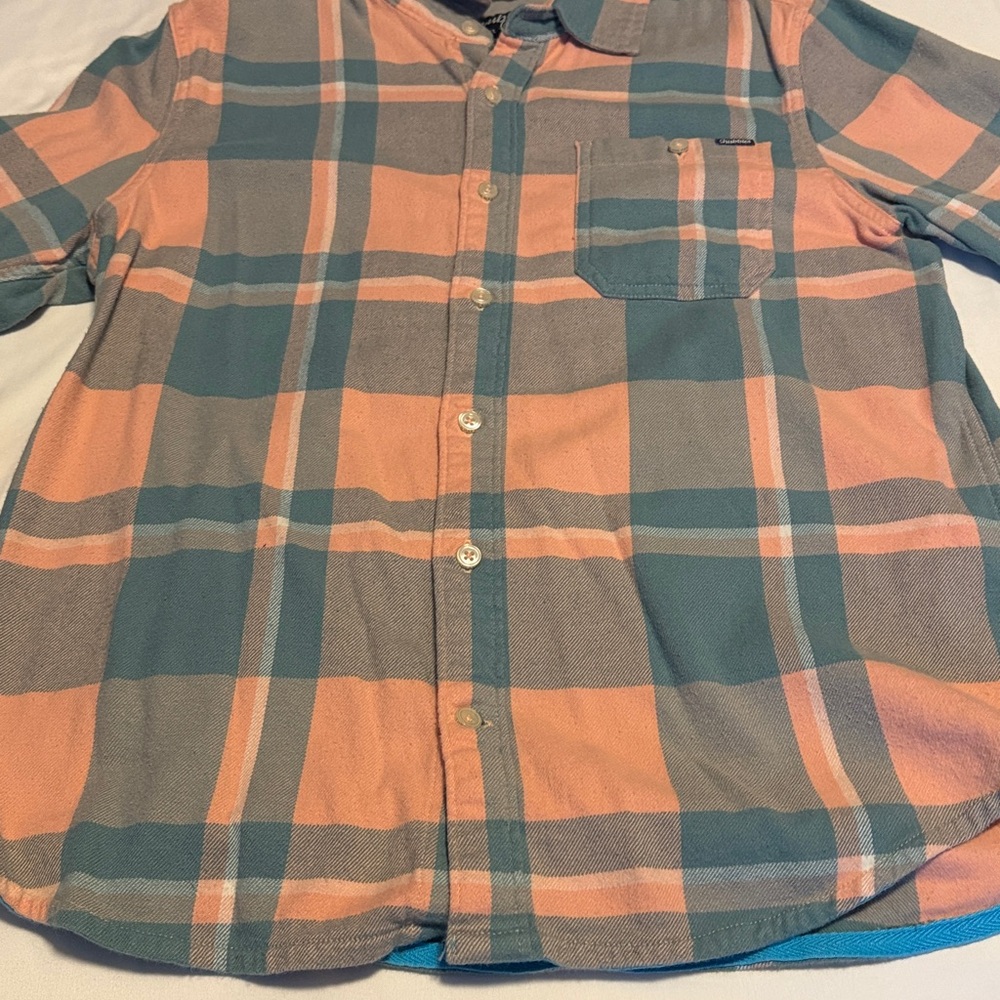 Chubbies Plaid Shirt in Coral and Mint - Picture 5 of 6